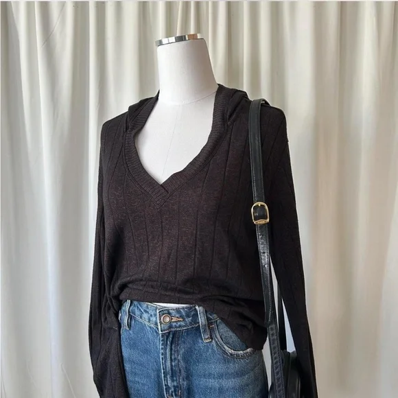 Athleta Harmony Pose Ribbed Hoodie In Brown Women's small. - Picture 4 of 8